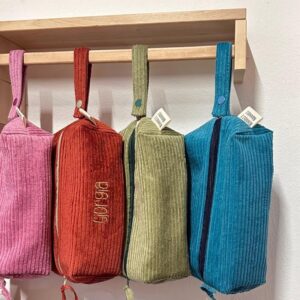 Beauty case velluto a coste personalizzato taglia L
