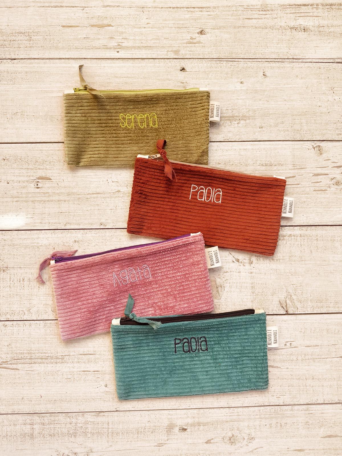 Astuccio beauty case piccolo impermeabile in velluto