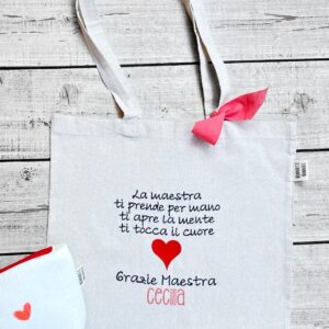 Shopper Maestra Personalizzata con Nome – Regalo Maestra Fine Anno