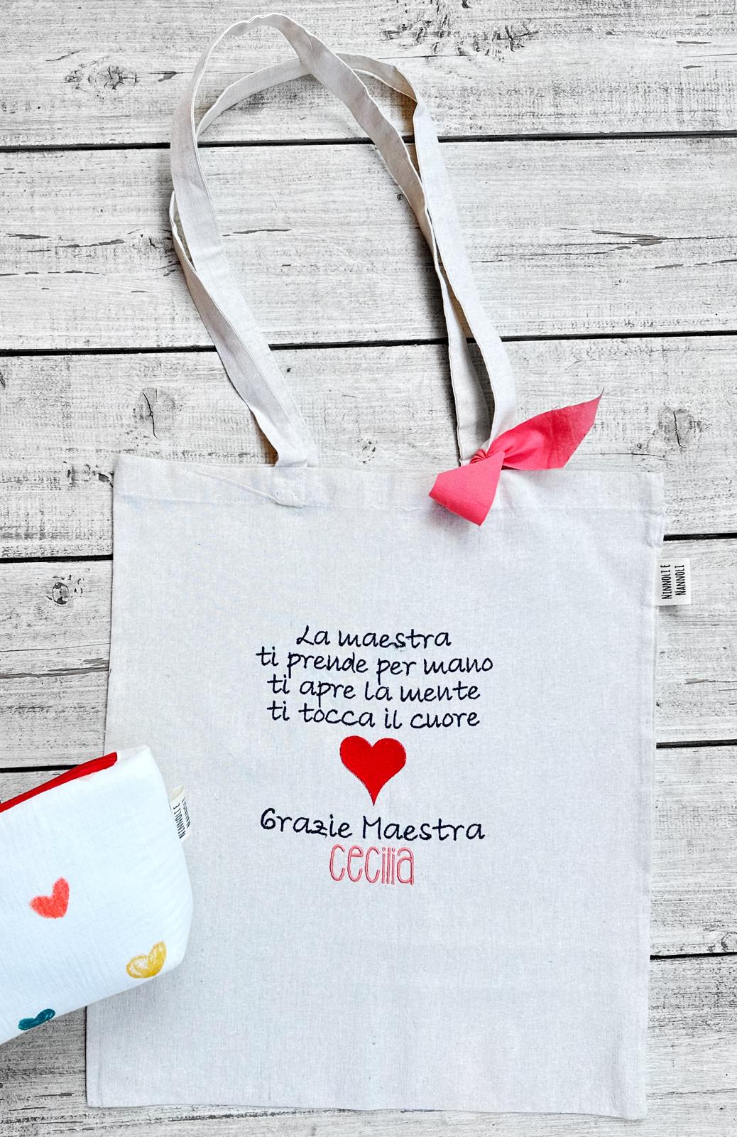 Shopper Maestra Personalizzata con Nome – Regalo Maestra Fine Anno