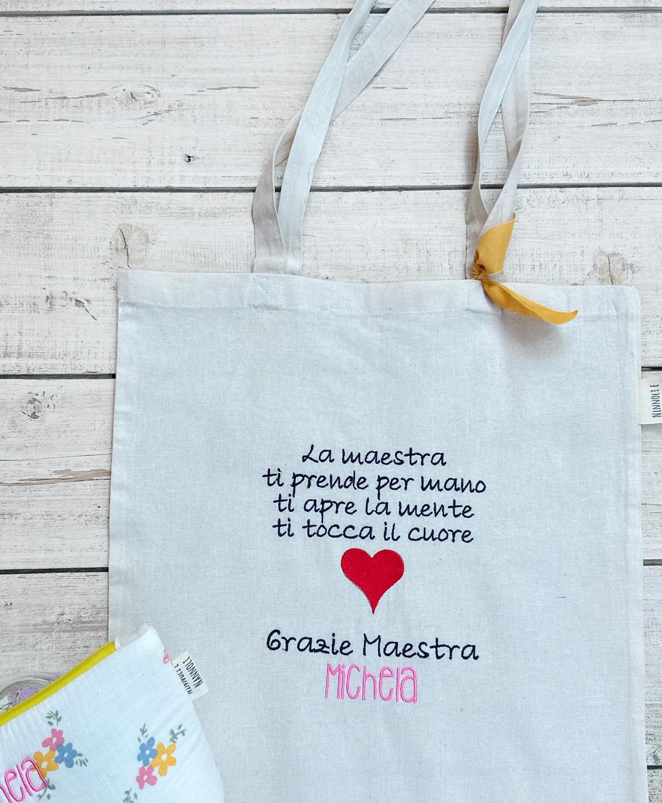 Shopper Maestra Personalizzata con Nome – Regalo Maestra Fine Anno