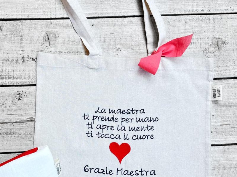 Shopper Maestra Personalizzata con Nome – Regalo Maestra Fine Anno